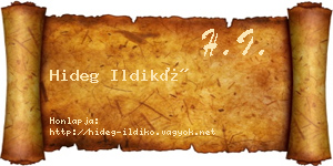 Hideg Ildikó névjegykártya